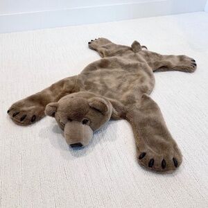 JAAG Plush Brown Bear 37” Jumbo Lays Flat Realistic Head Handles Pocket PJ Bag